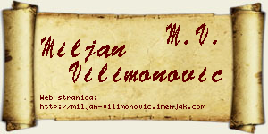 Miljan Vilimonović vizit kartica